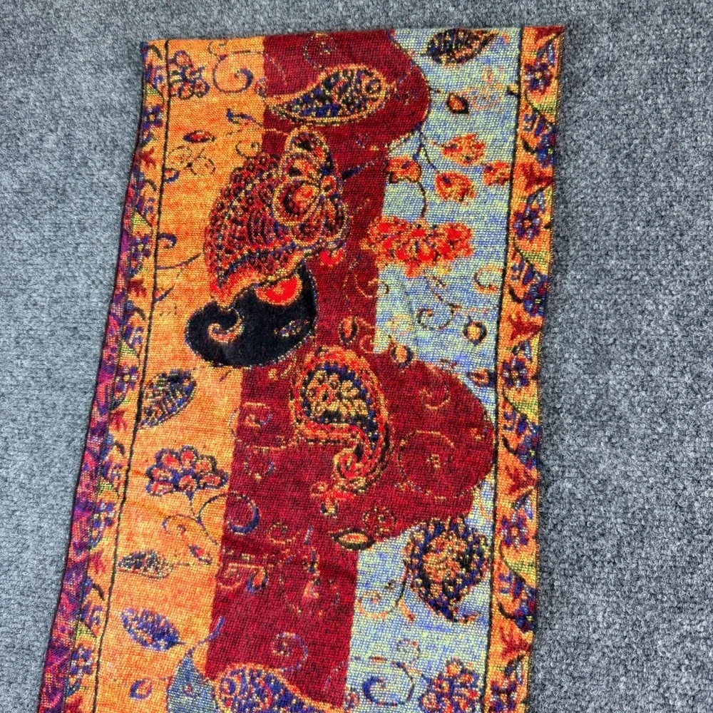 Shawl Neck Scarf‎ Womens Multicolor Paisley Pashmina Cashmere Fringe Hem Boho